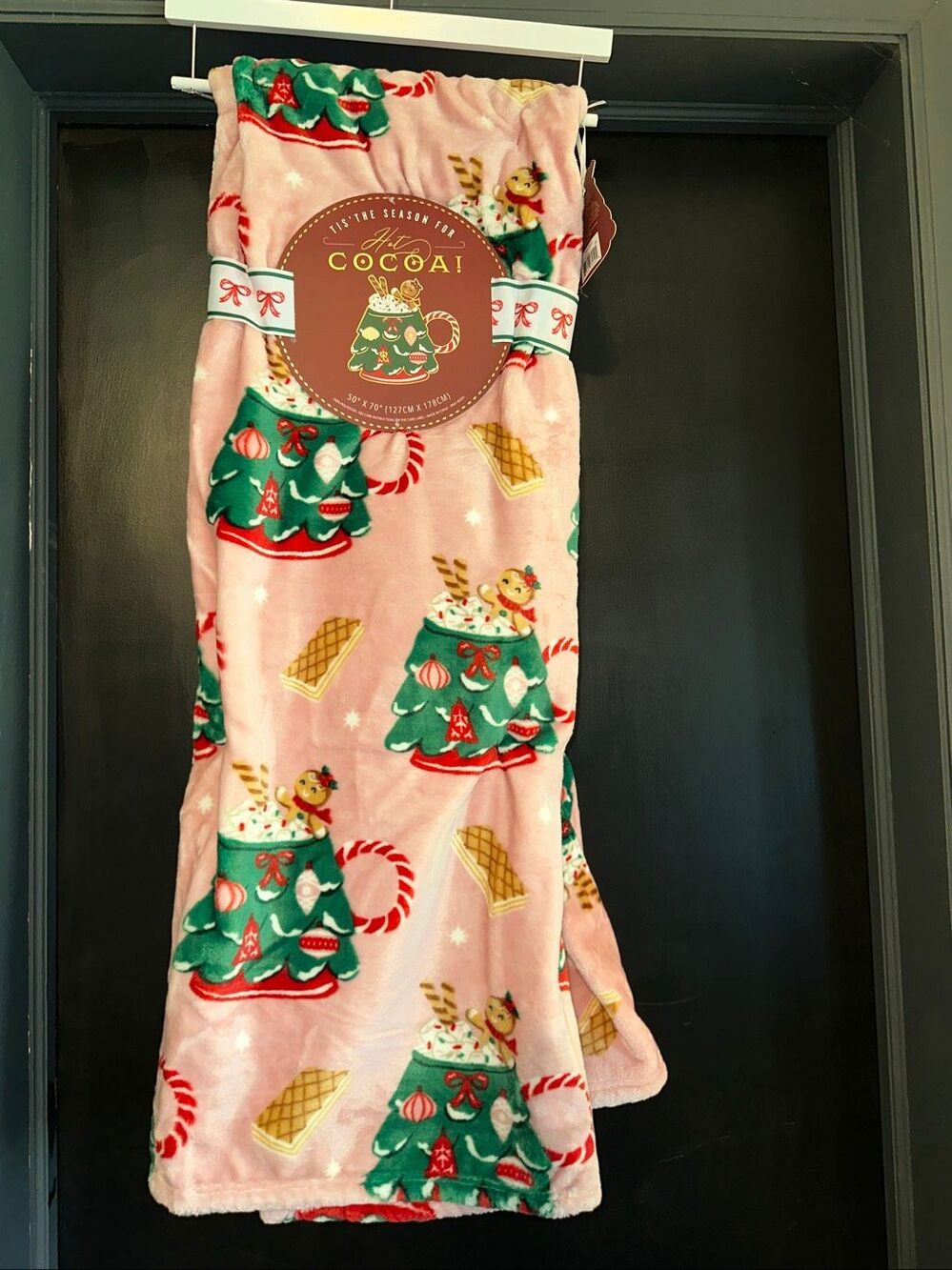 Gingerbread Christmas plush throw blanket 50 x 70